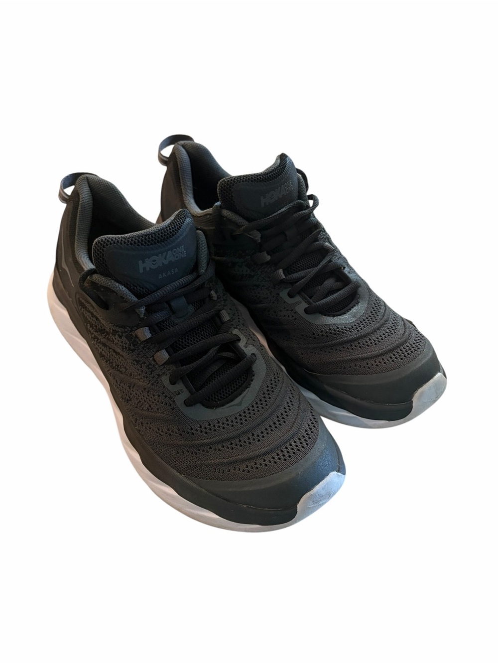 Hoka One Akasa Women’s Black and White Running Shoe Sneaker 8.5